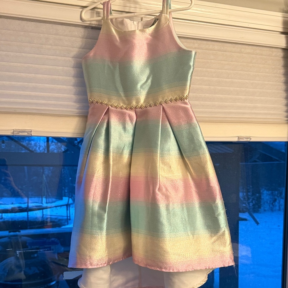 Emily Rose Pastel Rainbow Kids Dress